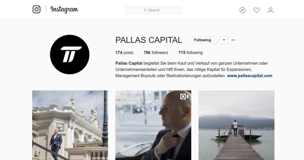 Instagram Pallas Capital Account Bild
